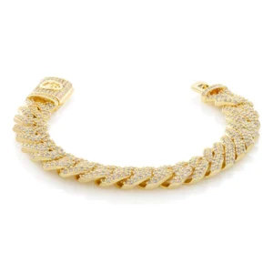 15mm iced diamond cut miami cuban link bracelet